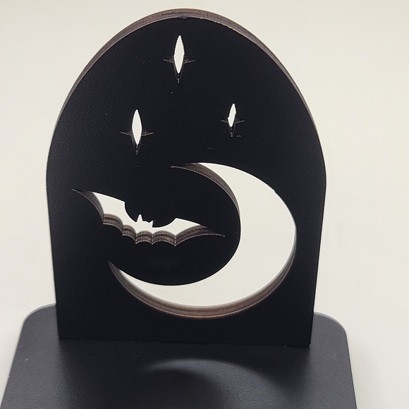 Display Stand Moon and Bat Shelf Book Stand Crystal Display Shelf 8×3 inches - Picture 14 of 15